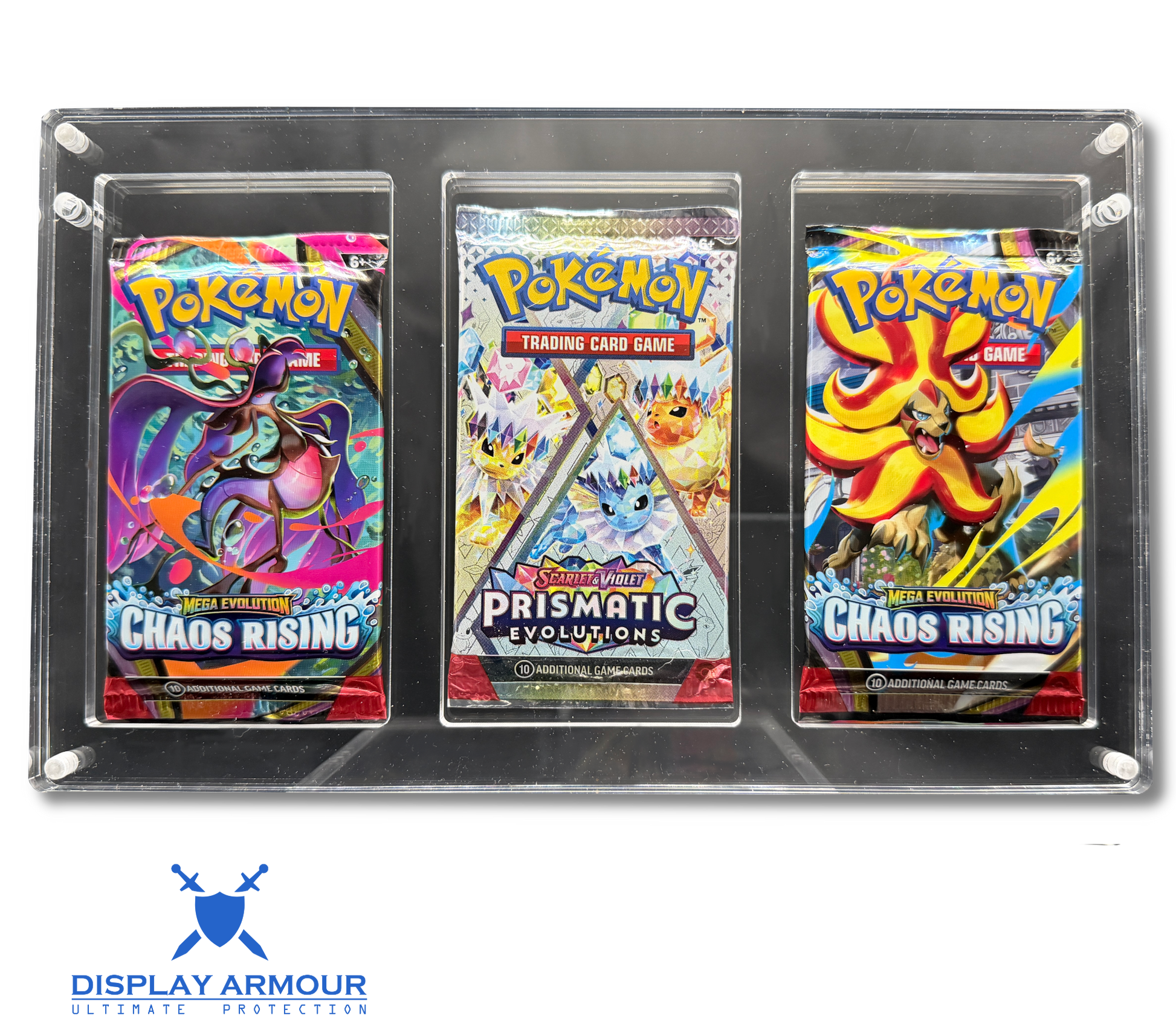 Pokémon 3 slot booster pack acrylic display case front view
