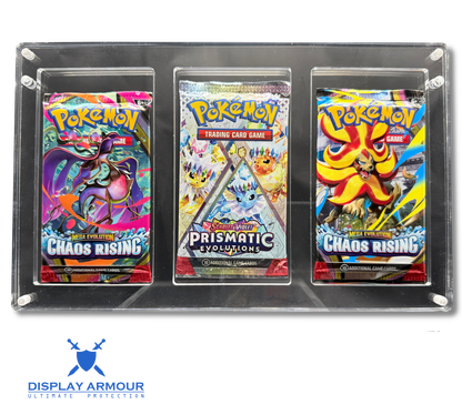 Pokémon 3 slot booster pack acrylic display case front view