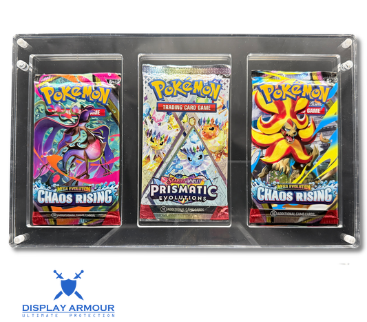 Pokémon Booster 3 Pack Acrylic Display Case – 3 Slot