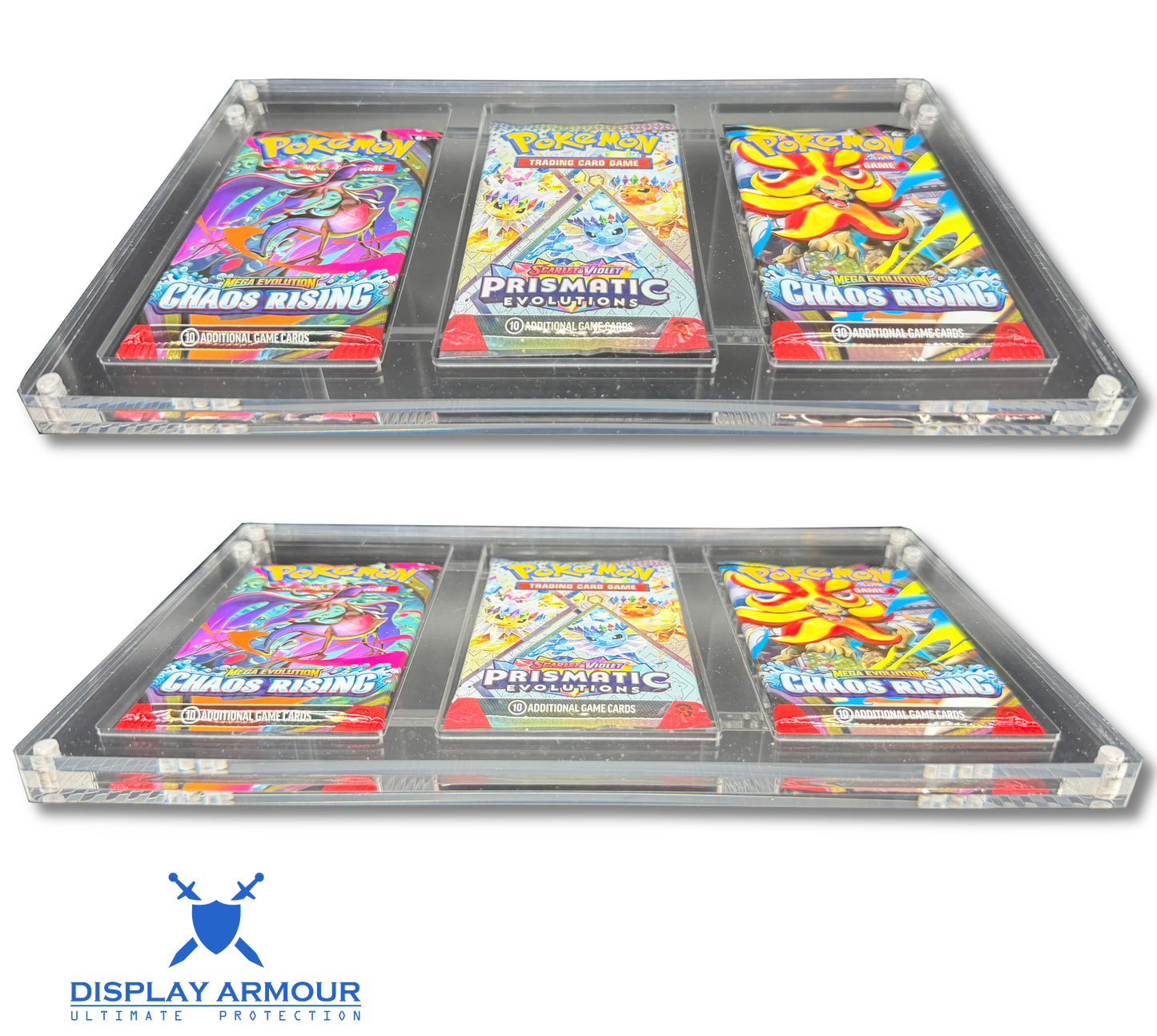 Pokémon 3 slot booster pack acrylic display case side view