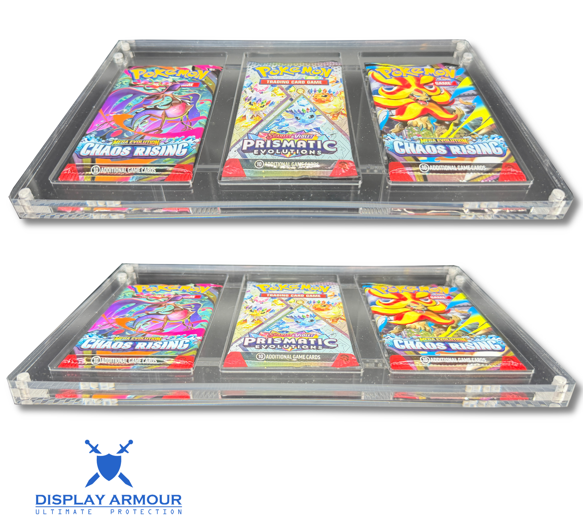 Pokémon 3 slot booster pack acrylic display case side view