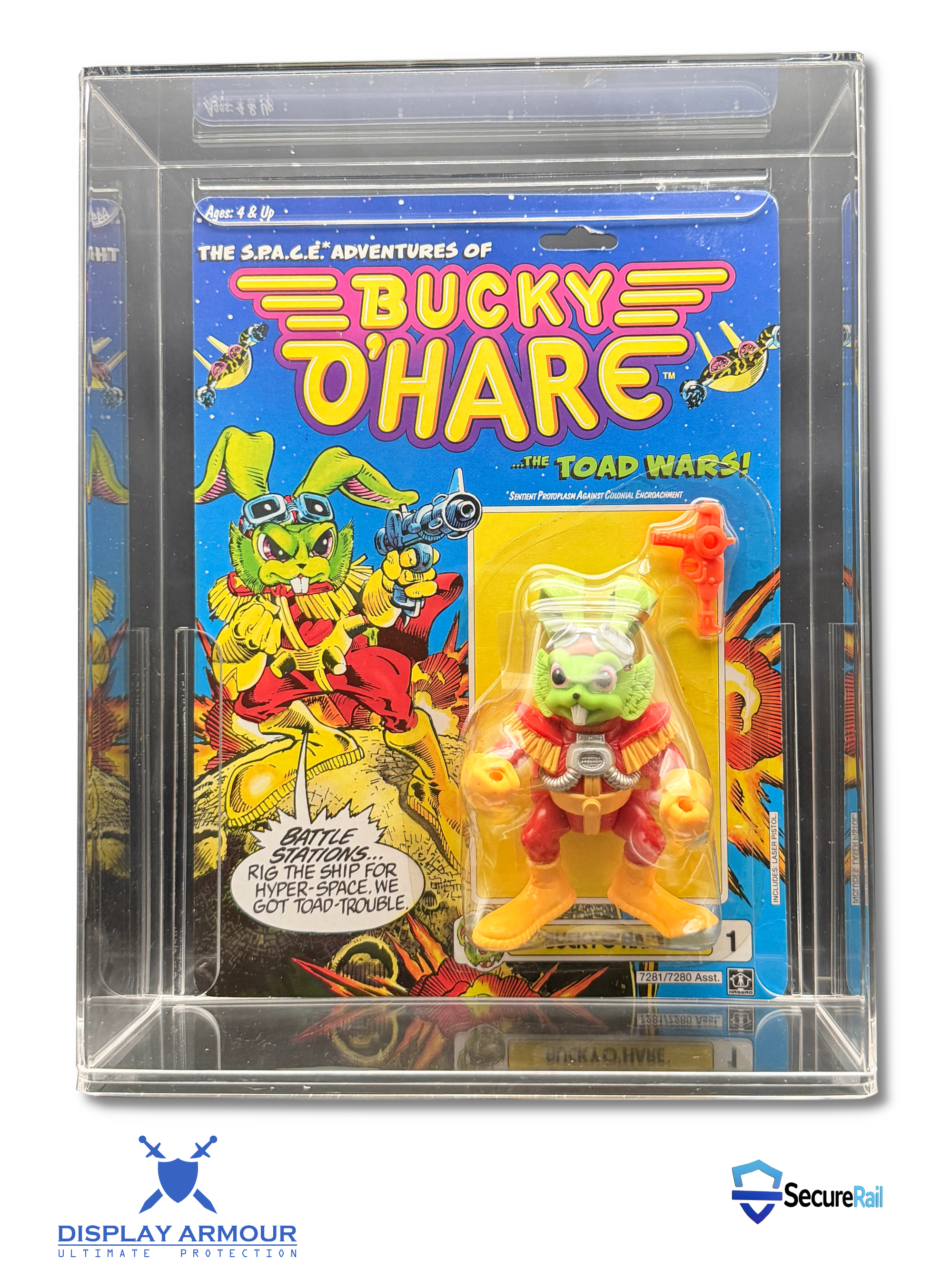 Cpatain bucky Ohare MOC protected in display armour case