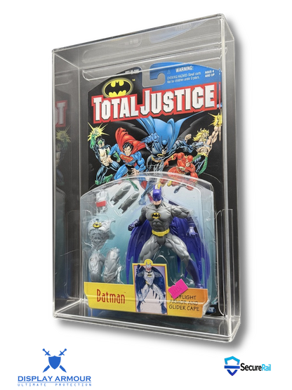 DC Total Justice Kenner action figure acrylic display case side view