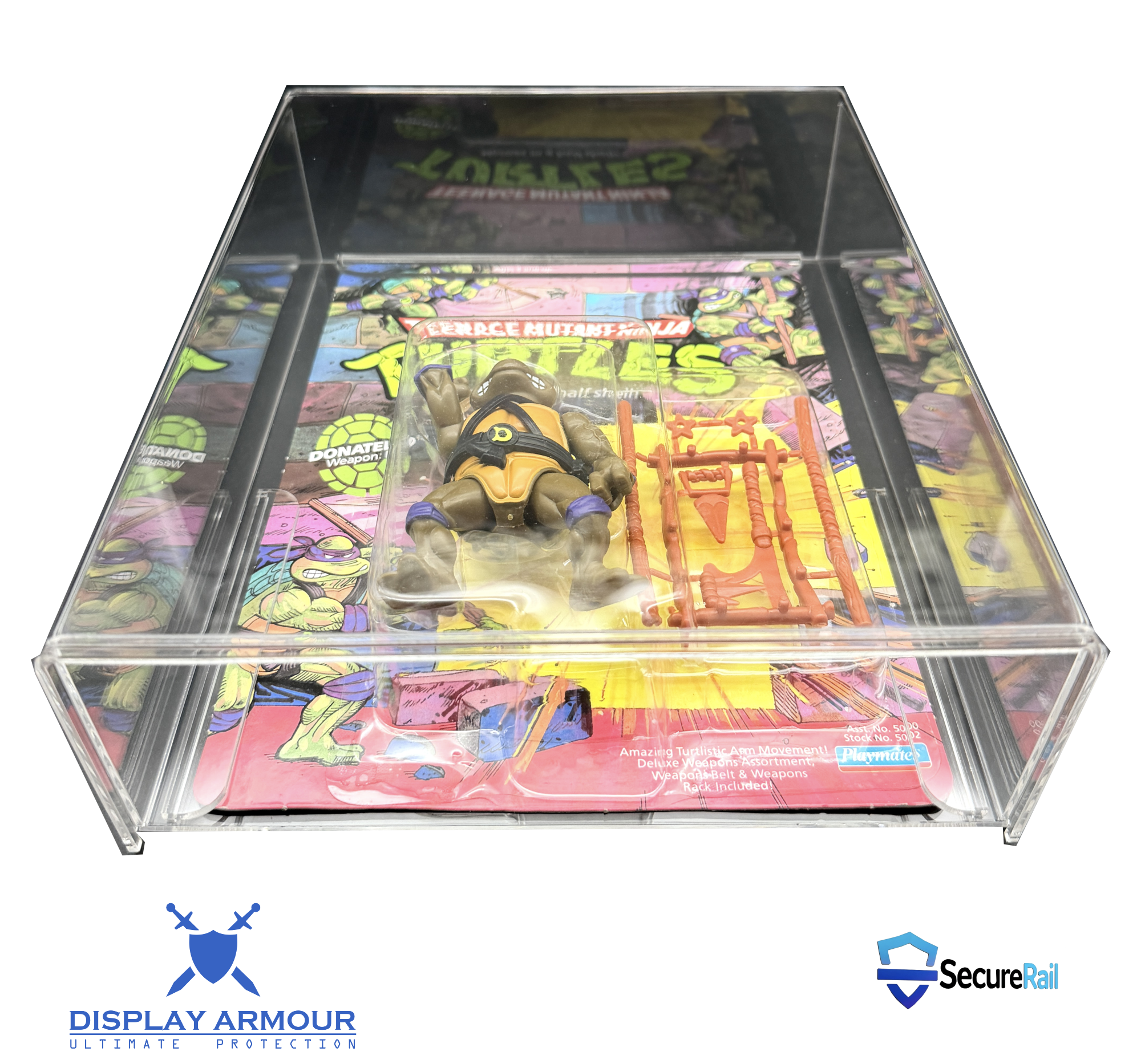 Carded figure fully seated inside a Display Armour case before closing