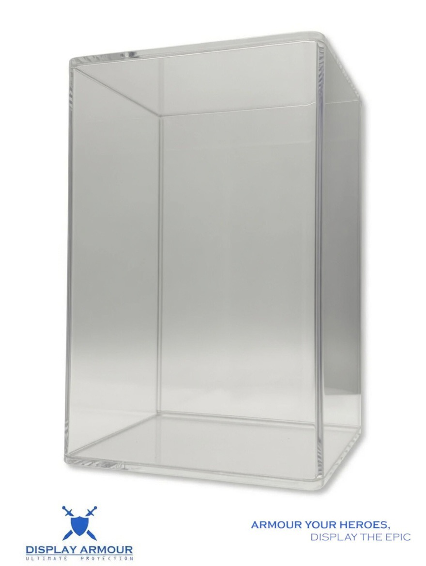Clear plastic display case on a gray background with 'Display Armour' branding.