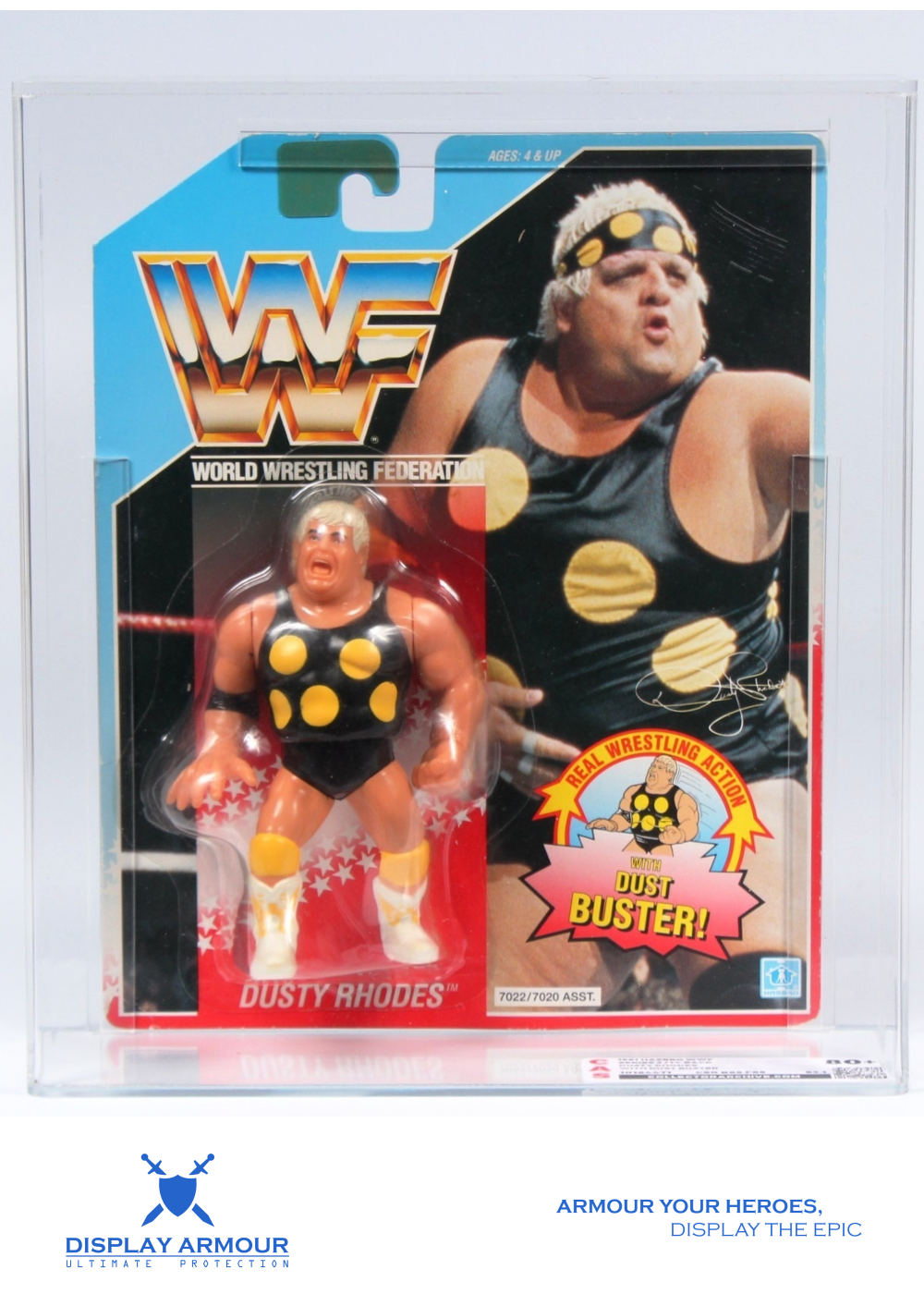 WWF Hasbro Dusty Rhodes mint on card protected for display