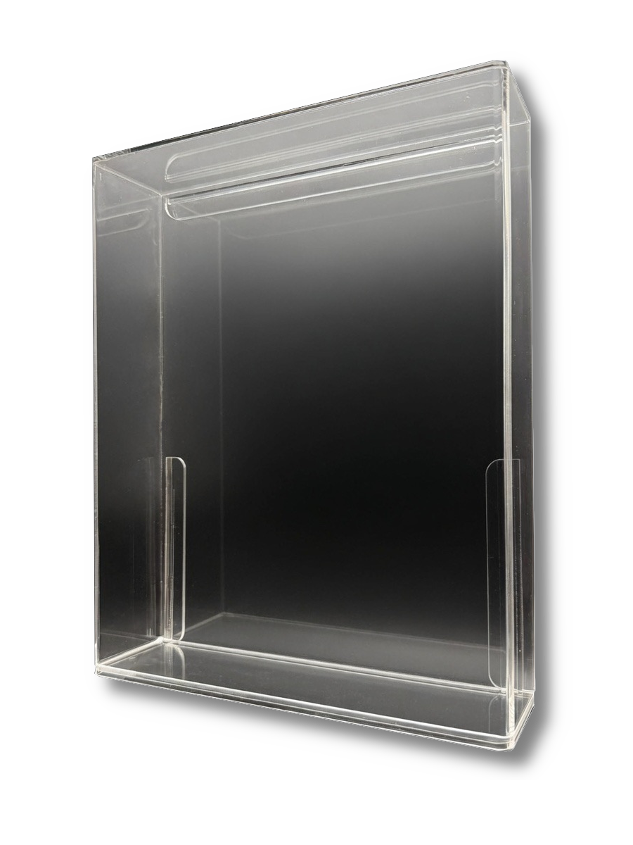 MGS action figure on original card displayed in a Display Armour 4 mm UV acrylic case 