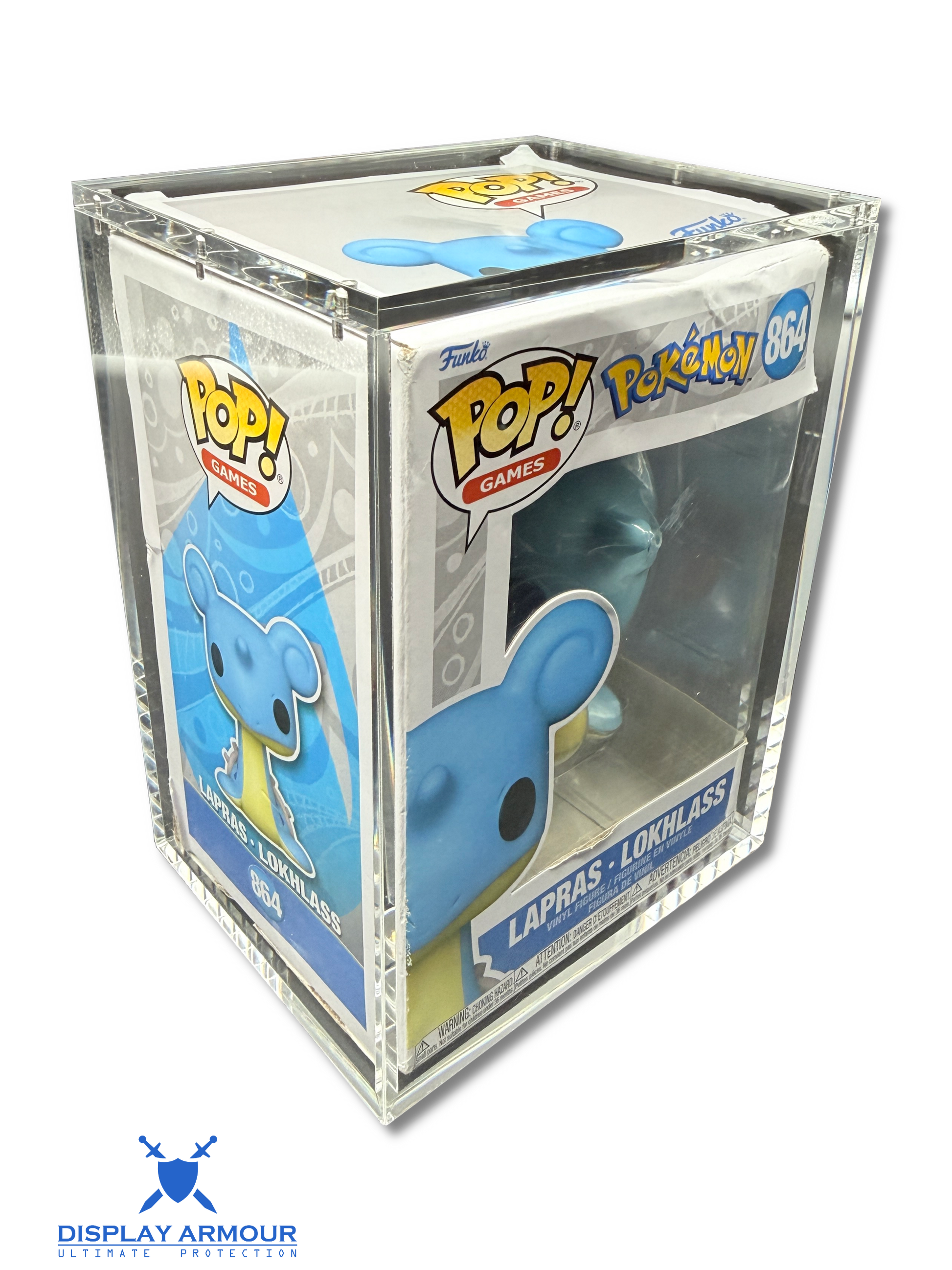 Funko Pop acrylic display case top angle view with boxed collectible