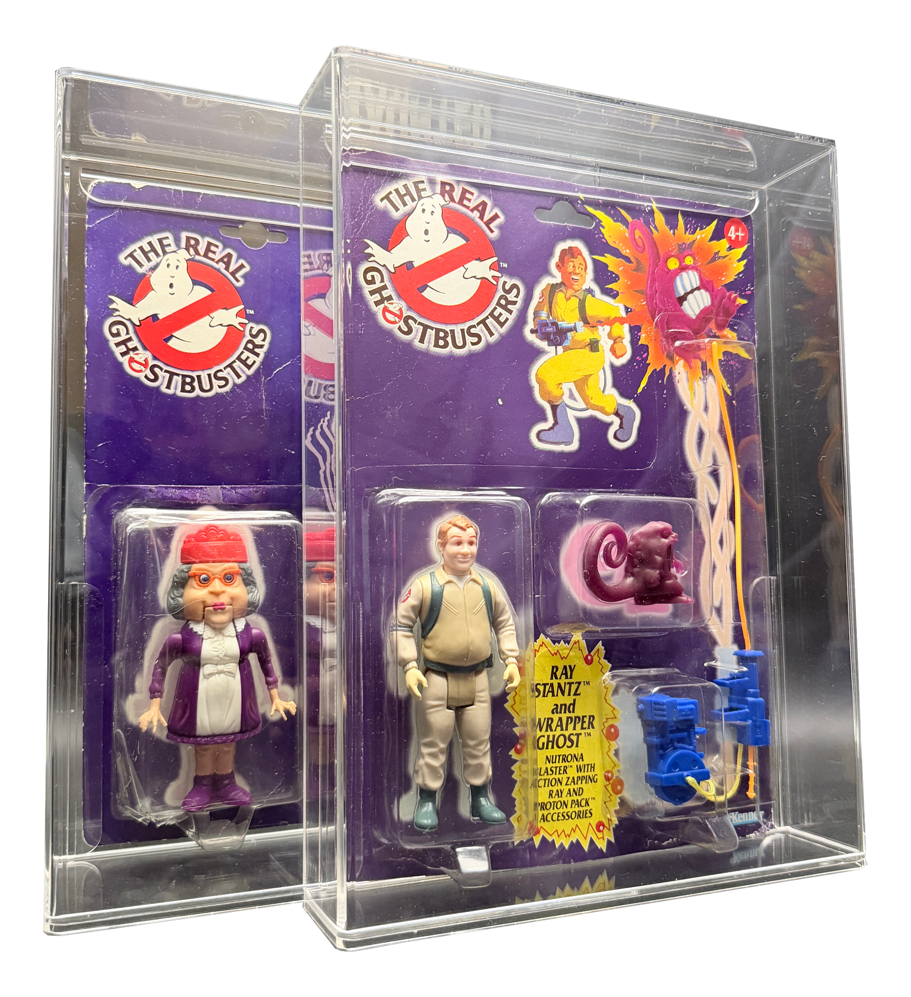 Standard and deep bubble Display Armour cases protecting Kenner The Real Ghostbusters carded figures