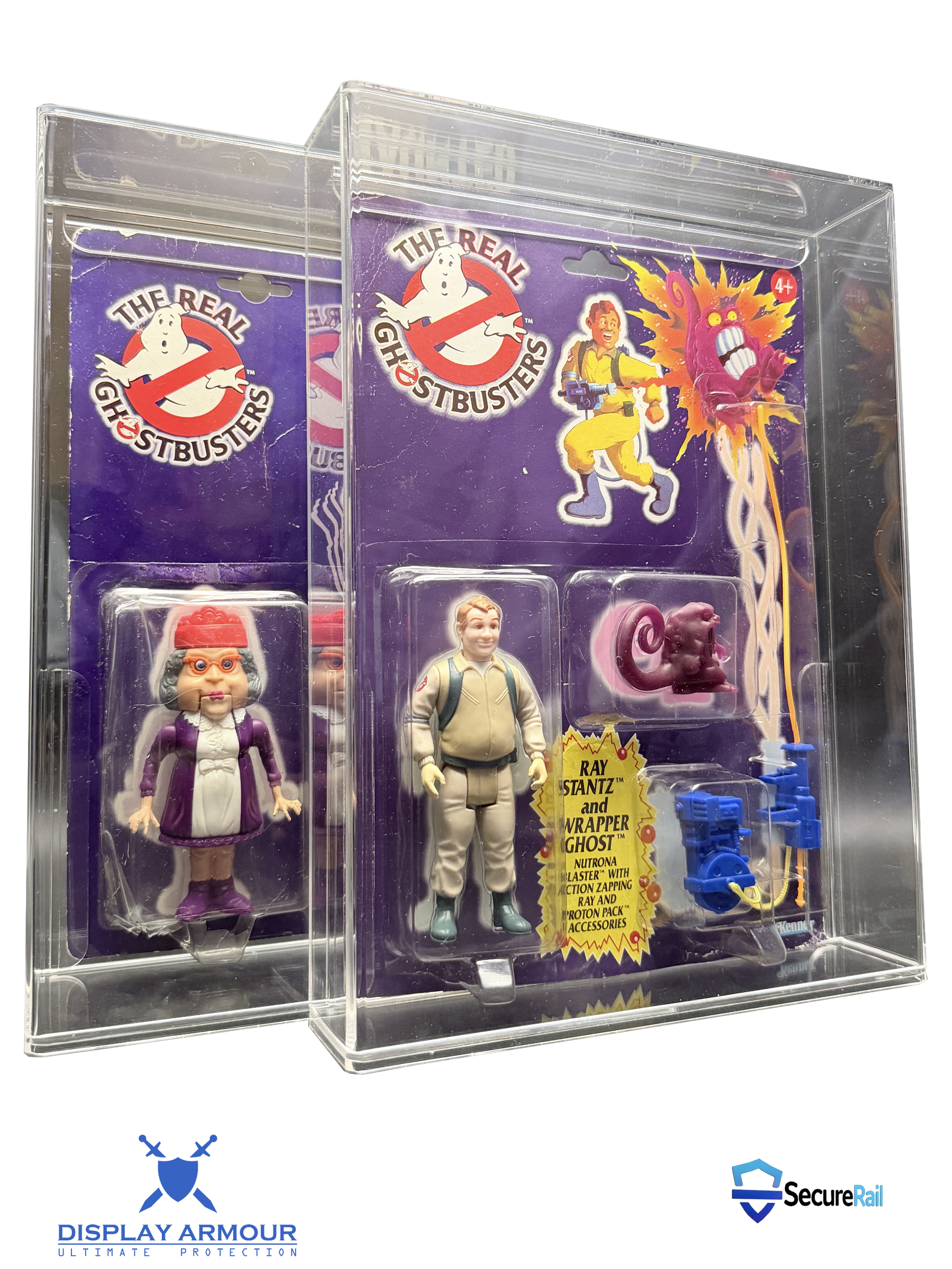 Display Armour Ghostbusters Standard and Deep Bubble display cases presented together as one collector display system