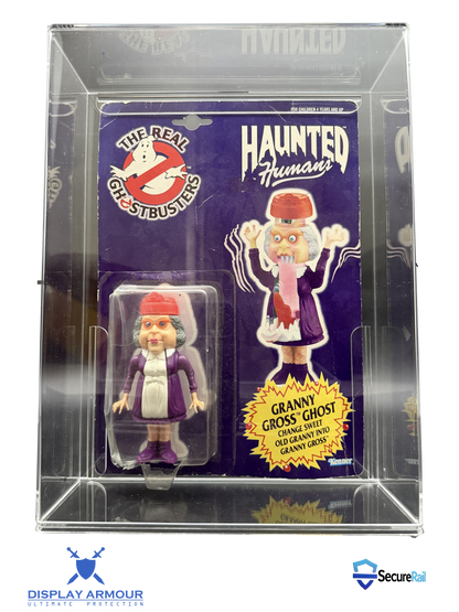 Toy figure of Granny Gross Ghost from 'The Real Ghostbusters' in packaging with branding.