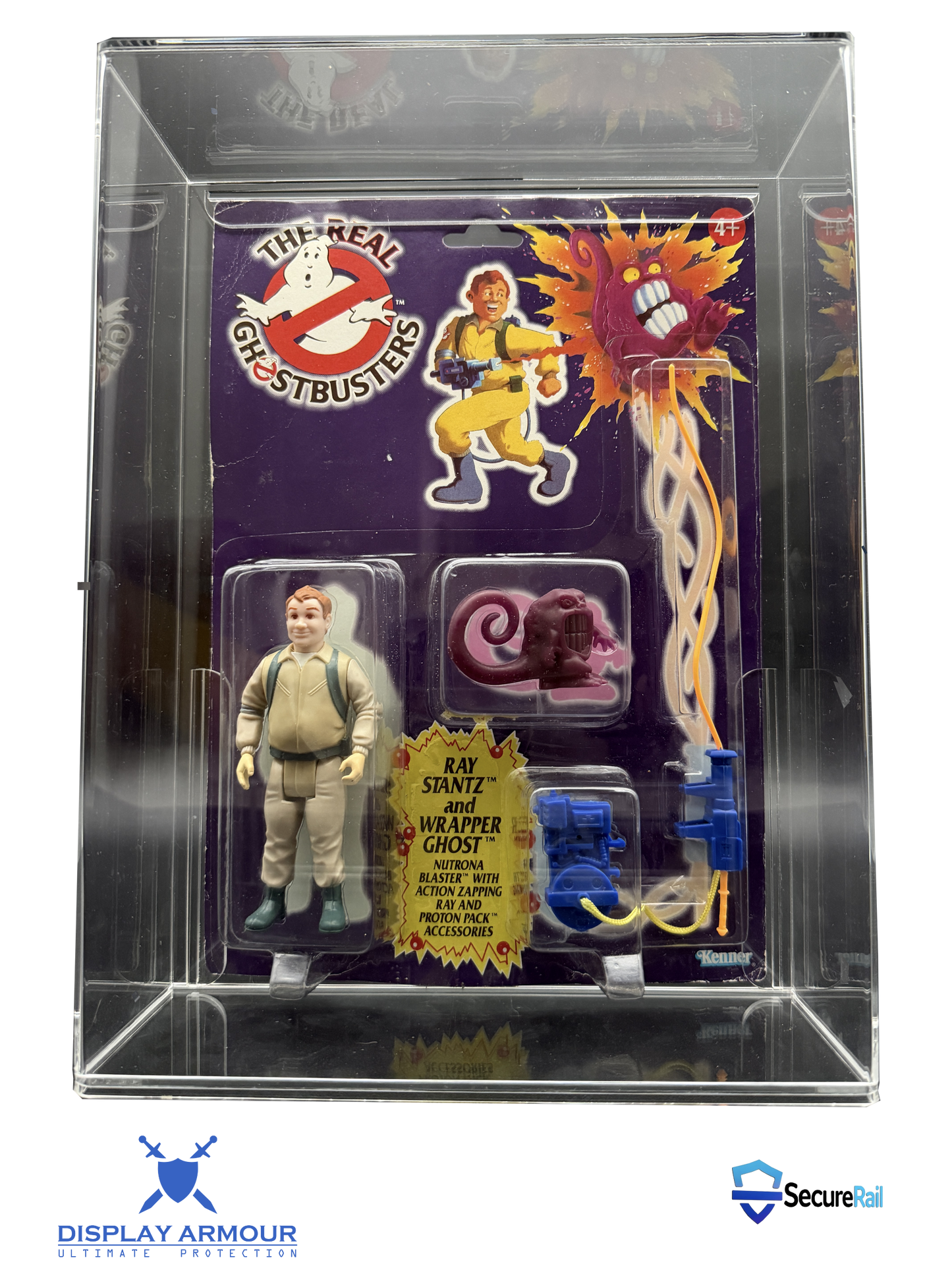 Action figure packaging with 'The Real Ghostbusters' branding