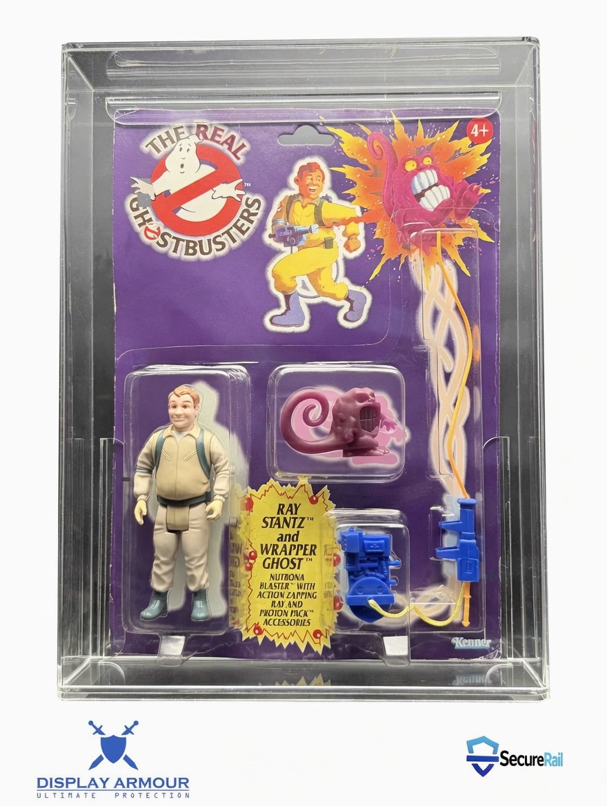 The Real Ghostbusters MOC Ray Stantz protected in display armour case