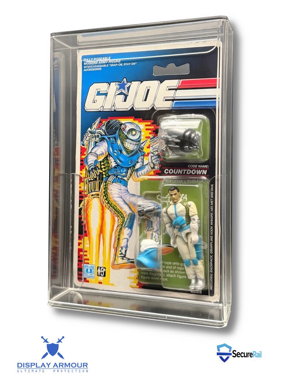 Vintage G.I. Joe A Real American Hero carded figure in Display Armour acrylic case