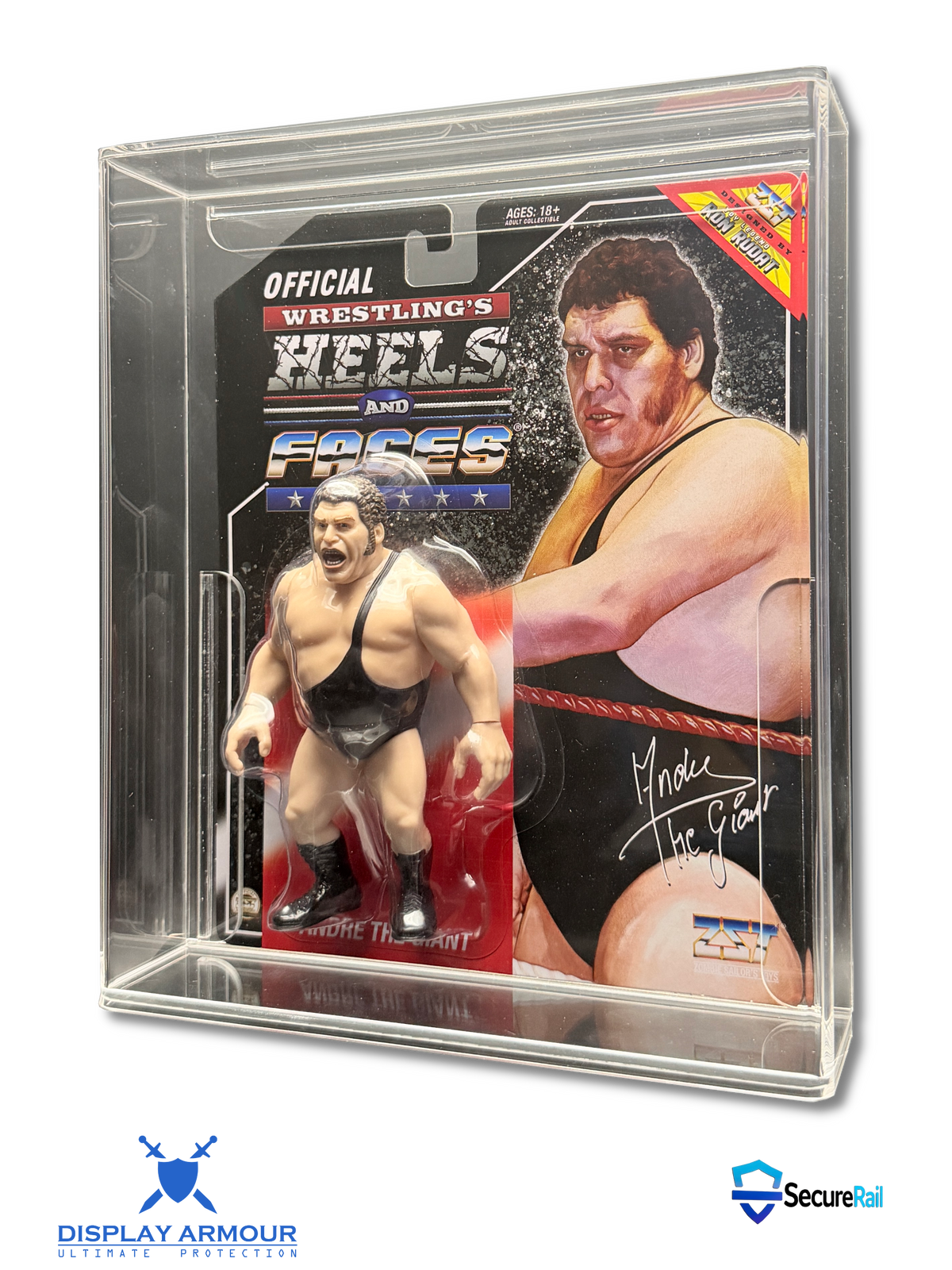 Heels & Faces regular MOC figure in Display Armour acrylic display case
