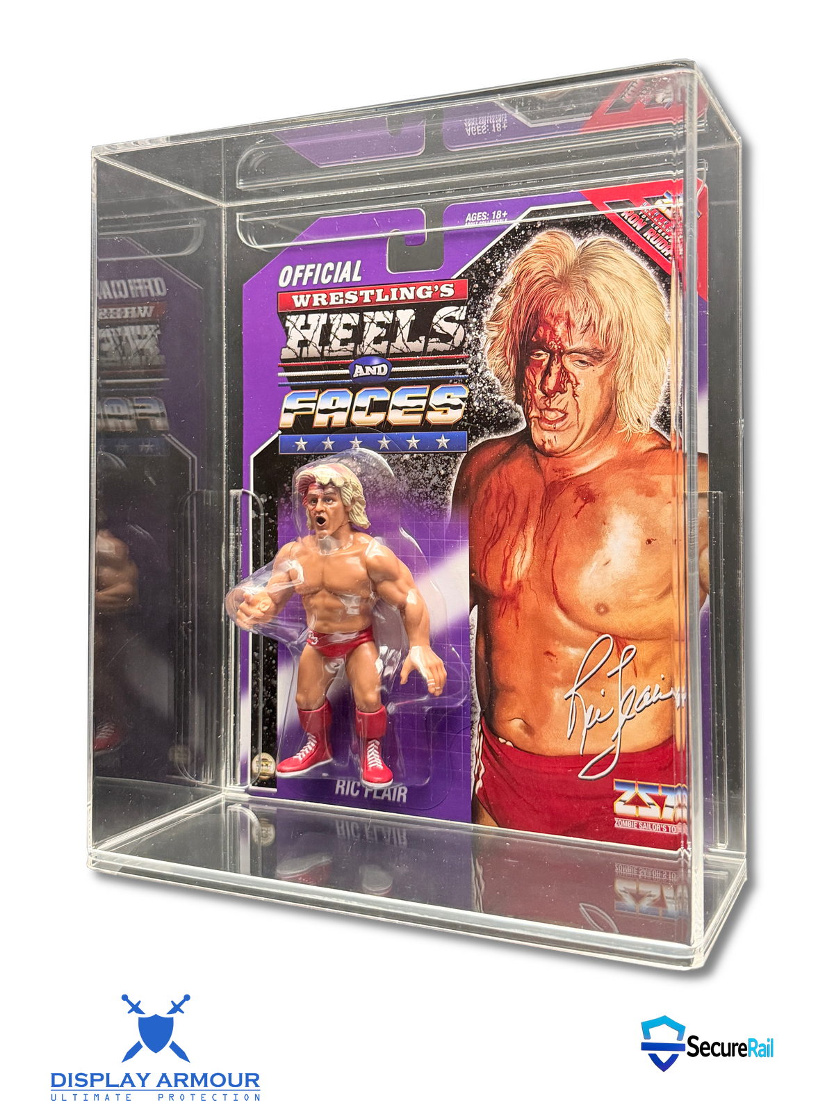 Heels and Faces Zombie Sailor MOC wrestling figure in Display Armour acrylic display case