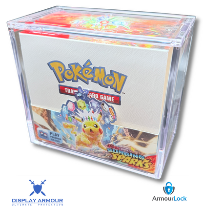 Pokémon booster box acrylic display case side angle view