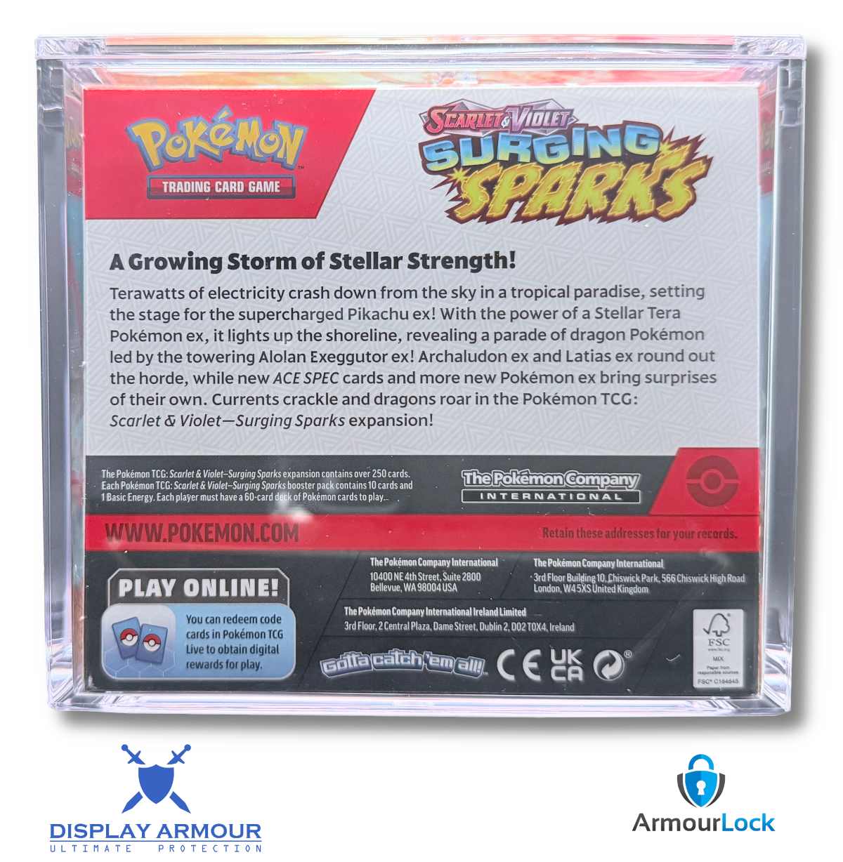 Pokémon booster box acrylic display case rear view