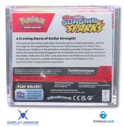 Pokémon booster box acrylic display case rear view