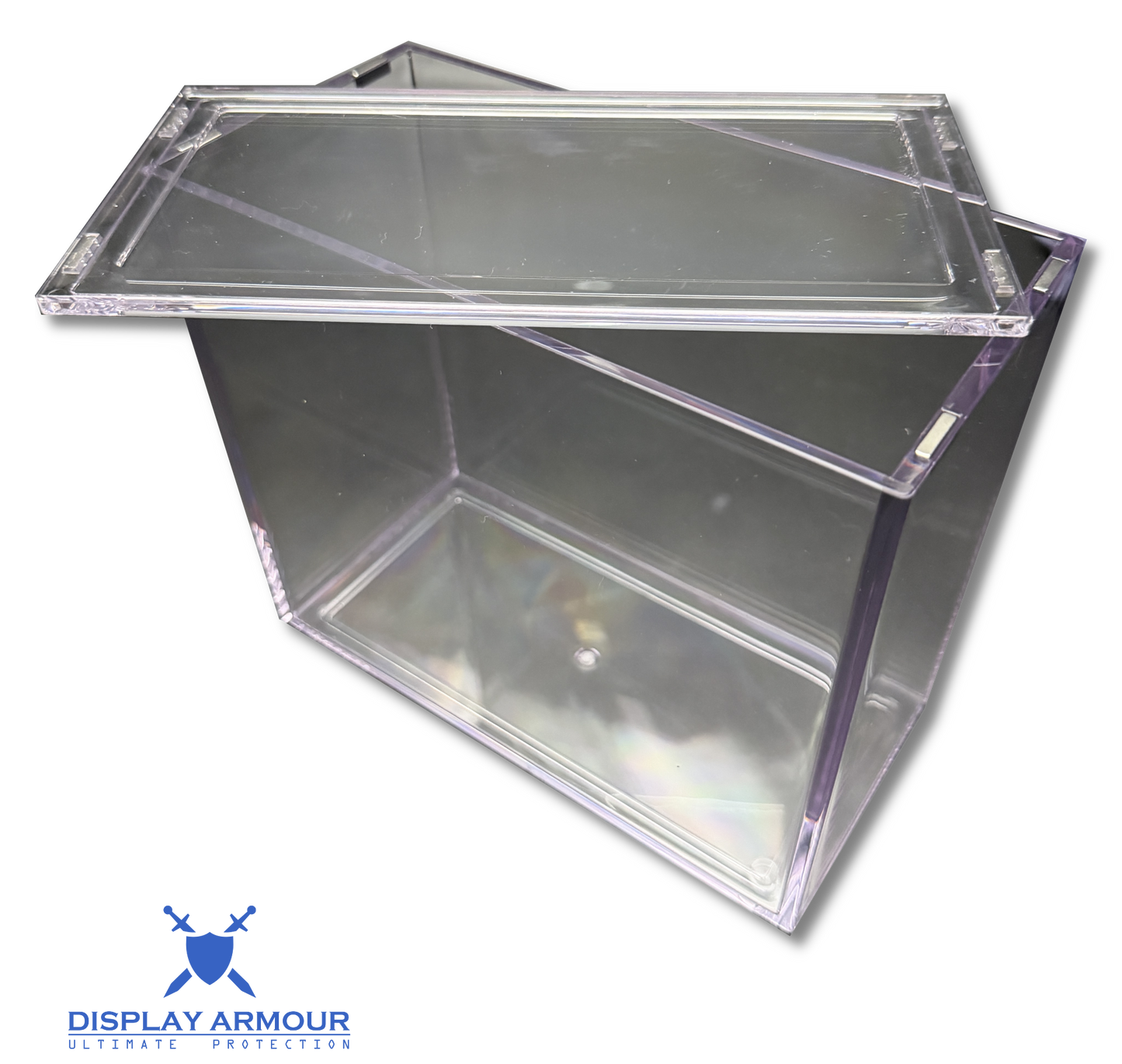 Pokémon Elite Trainer Box acrylic display case side open angle.