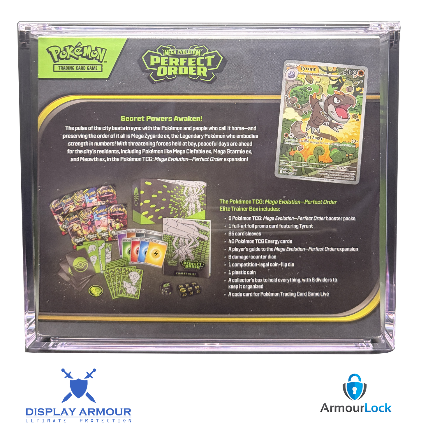 Pokémon booster box acrylic display case rear view.