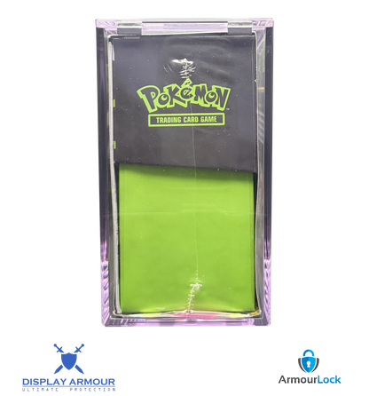 Pokémon booster box acrylic display case front side angle view.