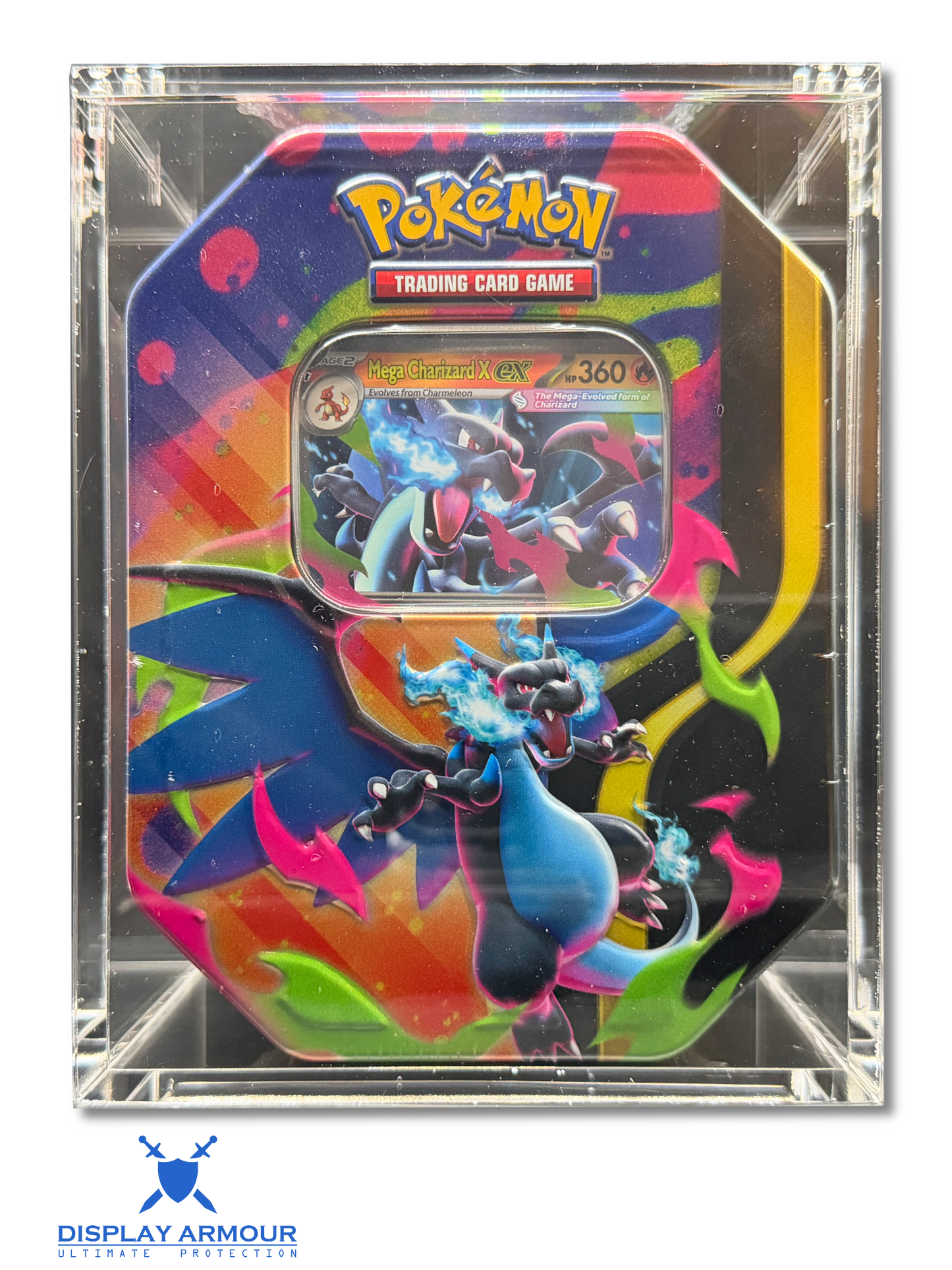 Pokémon collector tin acrylic display case lid front view