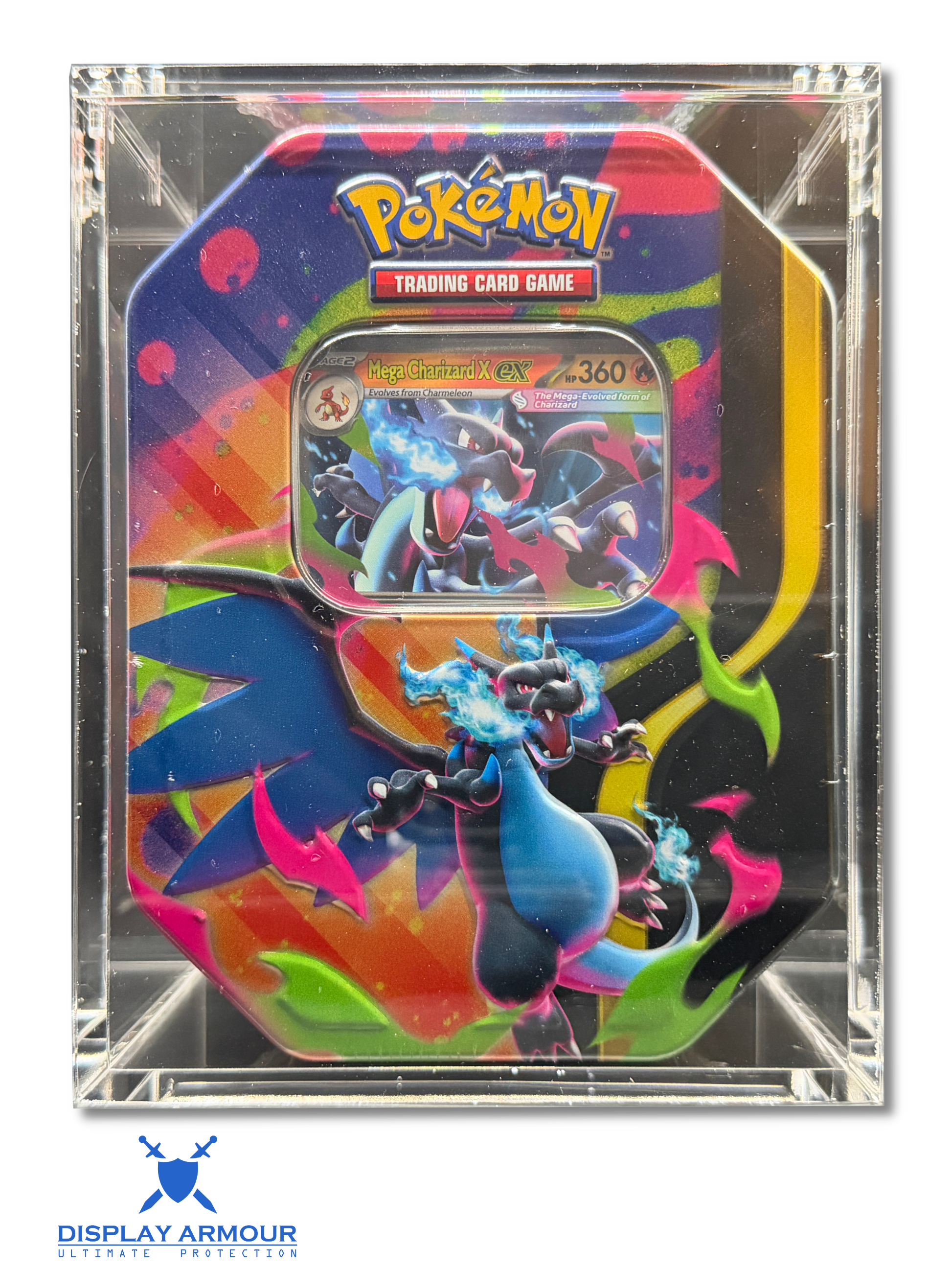 Pokémon collector tin acrylic display case lid front view