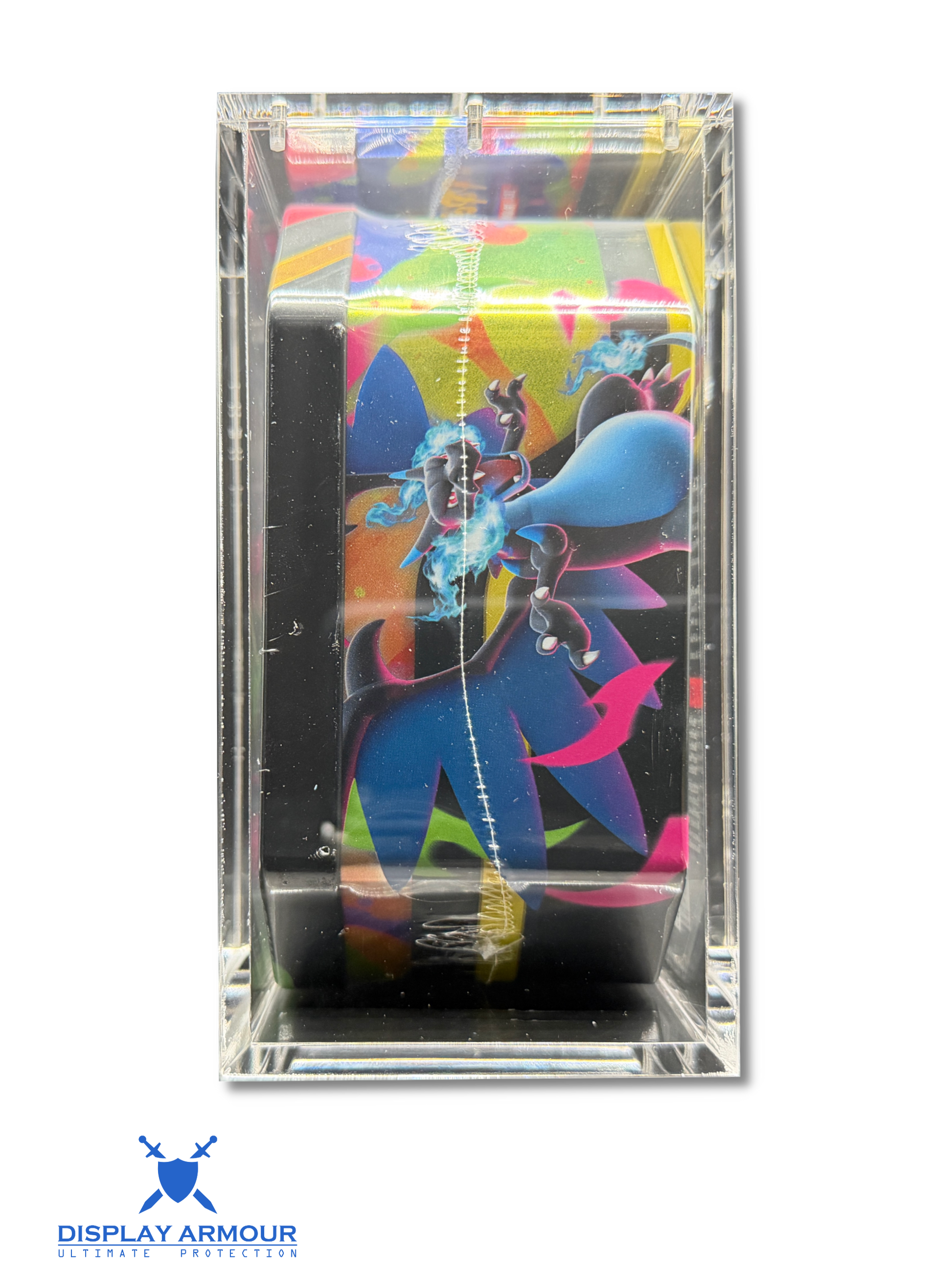 Pokémon collector tin acrylic display case lid side view