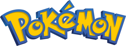 Pokémon logo with yellow text on a blue background