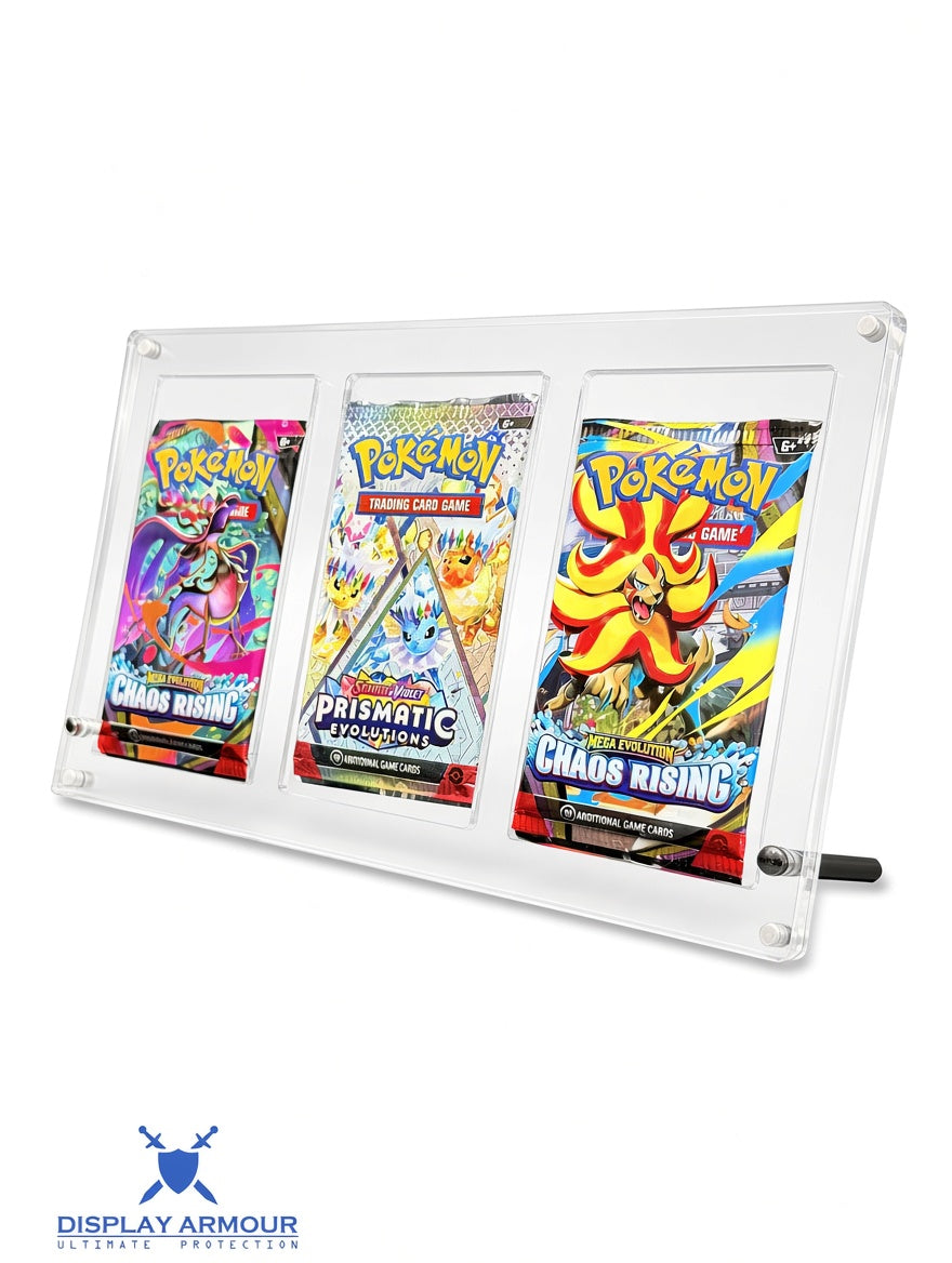 Pokemon Booster 3 Pack Acrylic Display Case – 3 Slot