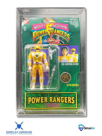 Power Rangers Bandai action figure acrylic display case front view