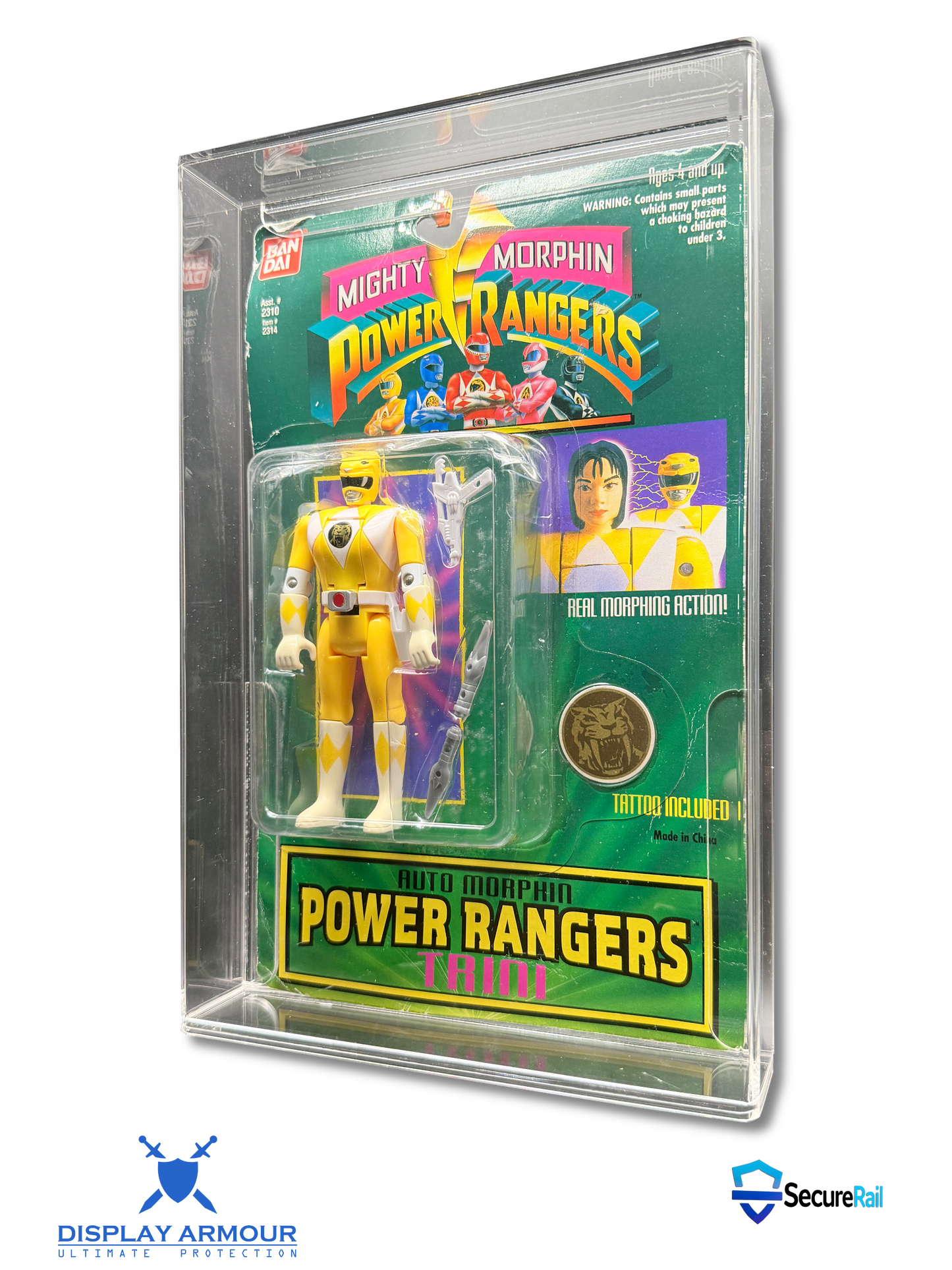 Power Rangers Bandai action figure acrylic display case side view
