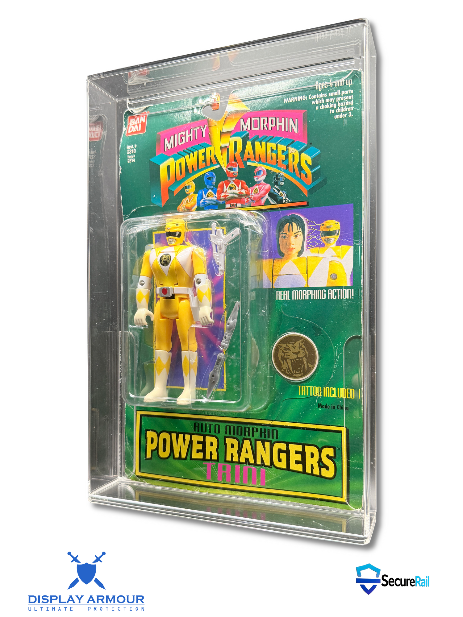 Power Rangers Bandai action figure acrylic display case side view