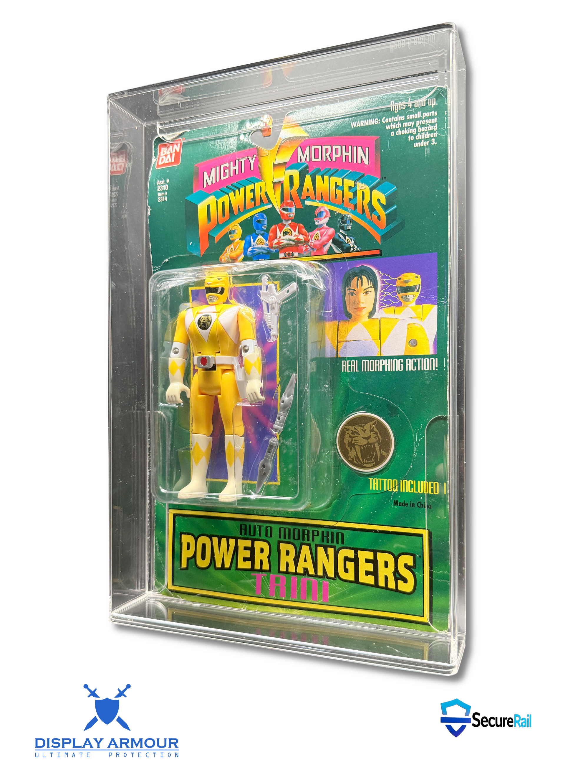 Power Rangers Bandai action figure acrylic display case side view