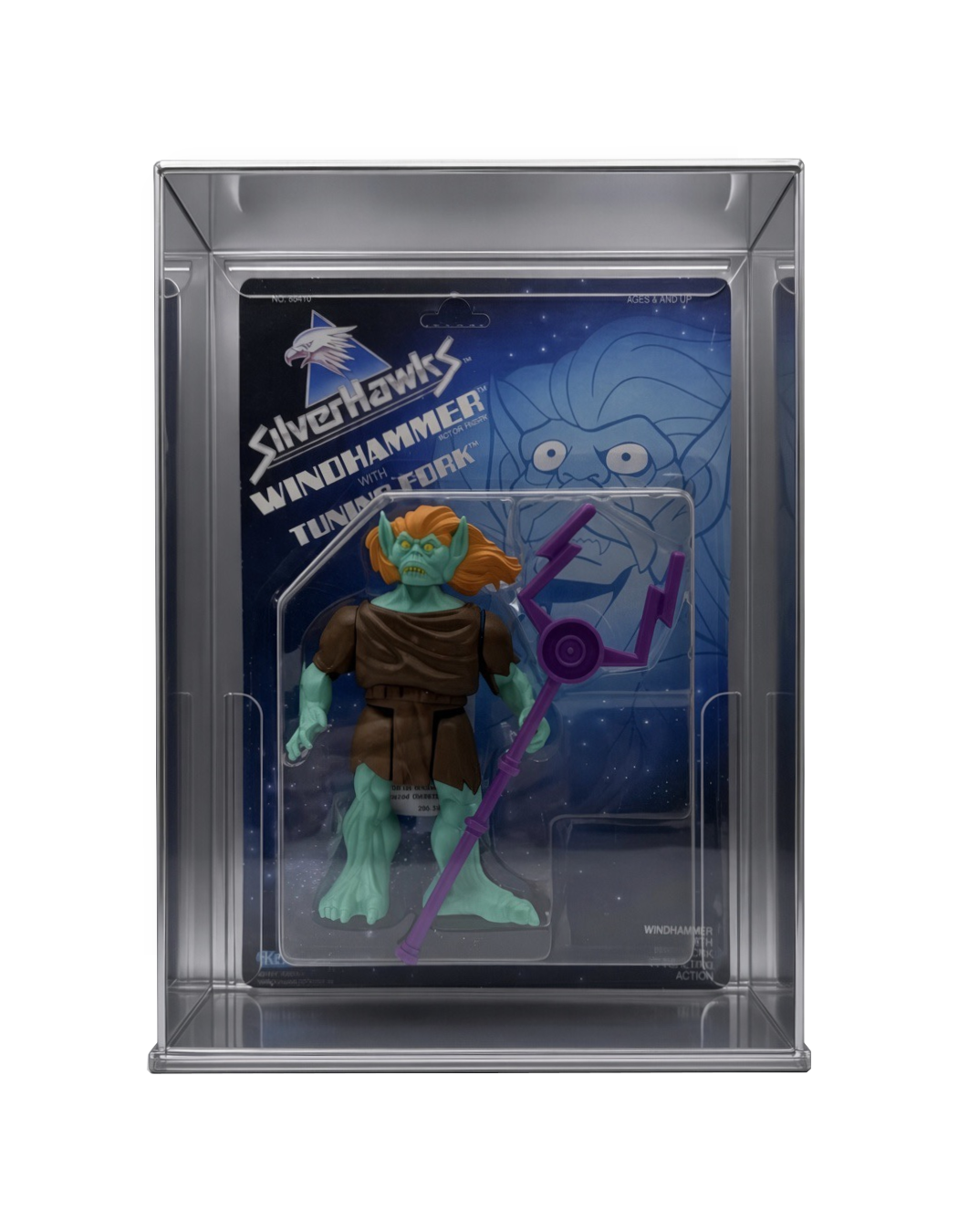 SilverHawks acrylic display cases for 1980s Kenner MOC action figures