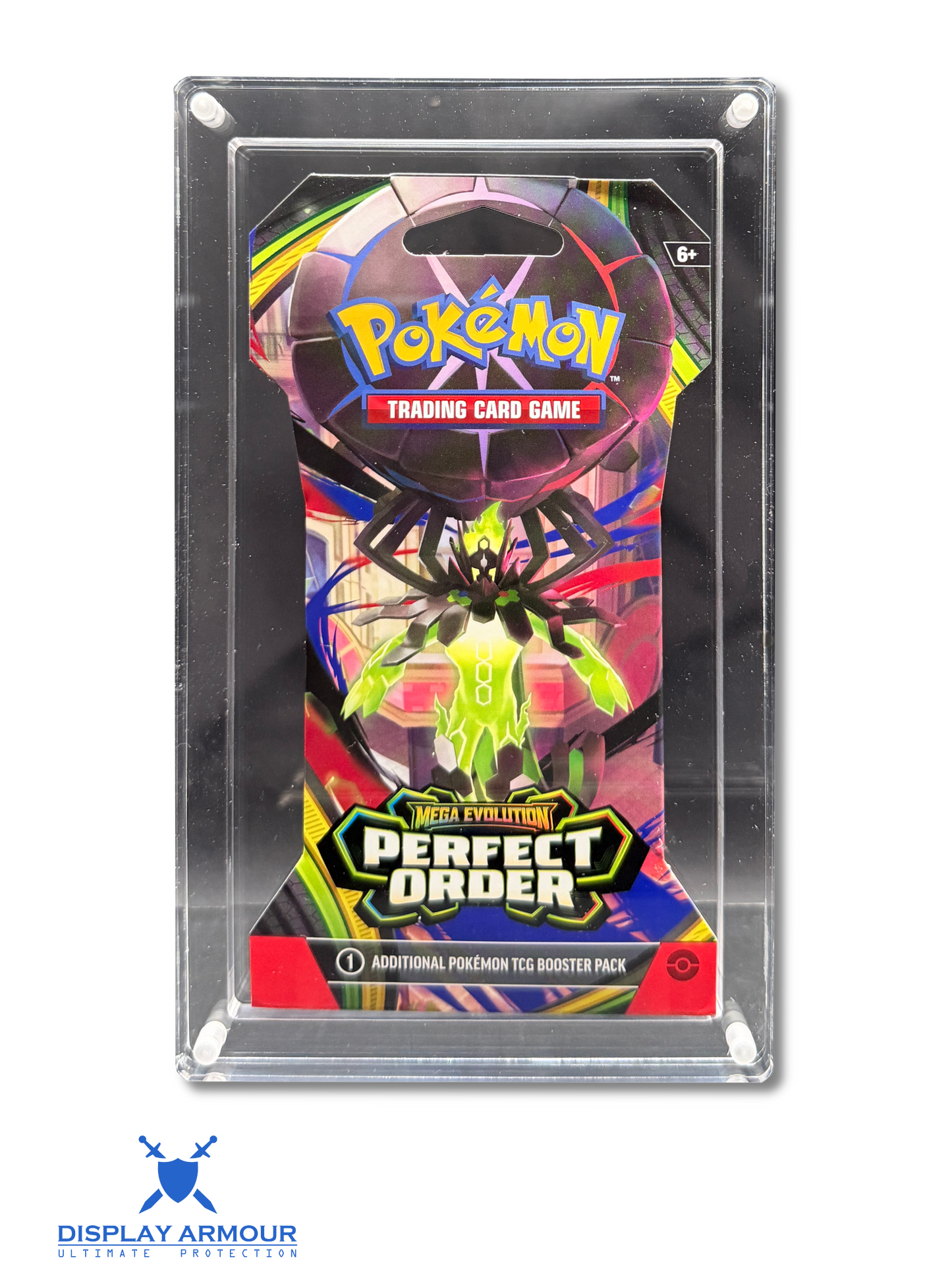 Pokémon sleeved booster pack acrylic display case front view