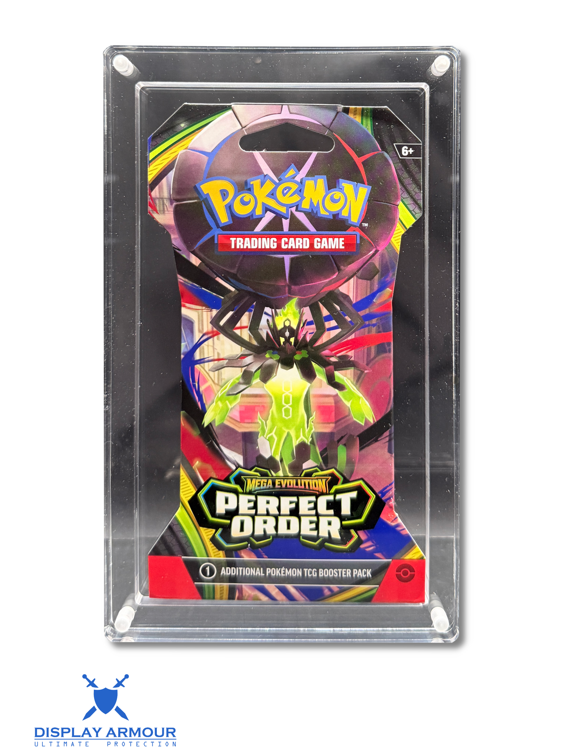 Pokémon sleeved booster pack acrylic display case front view