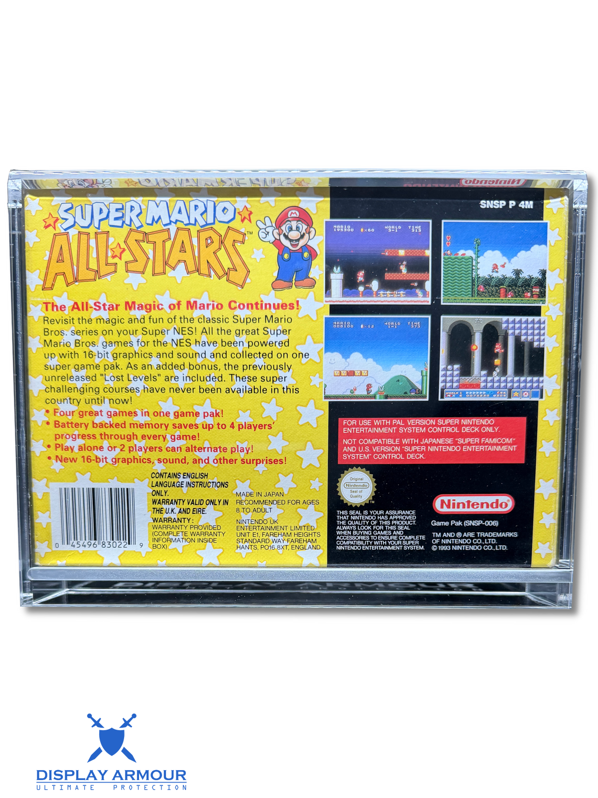 SNES Acrylic Display Case for Boxed Super Nintendo Games