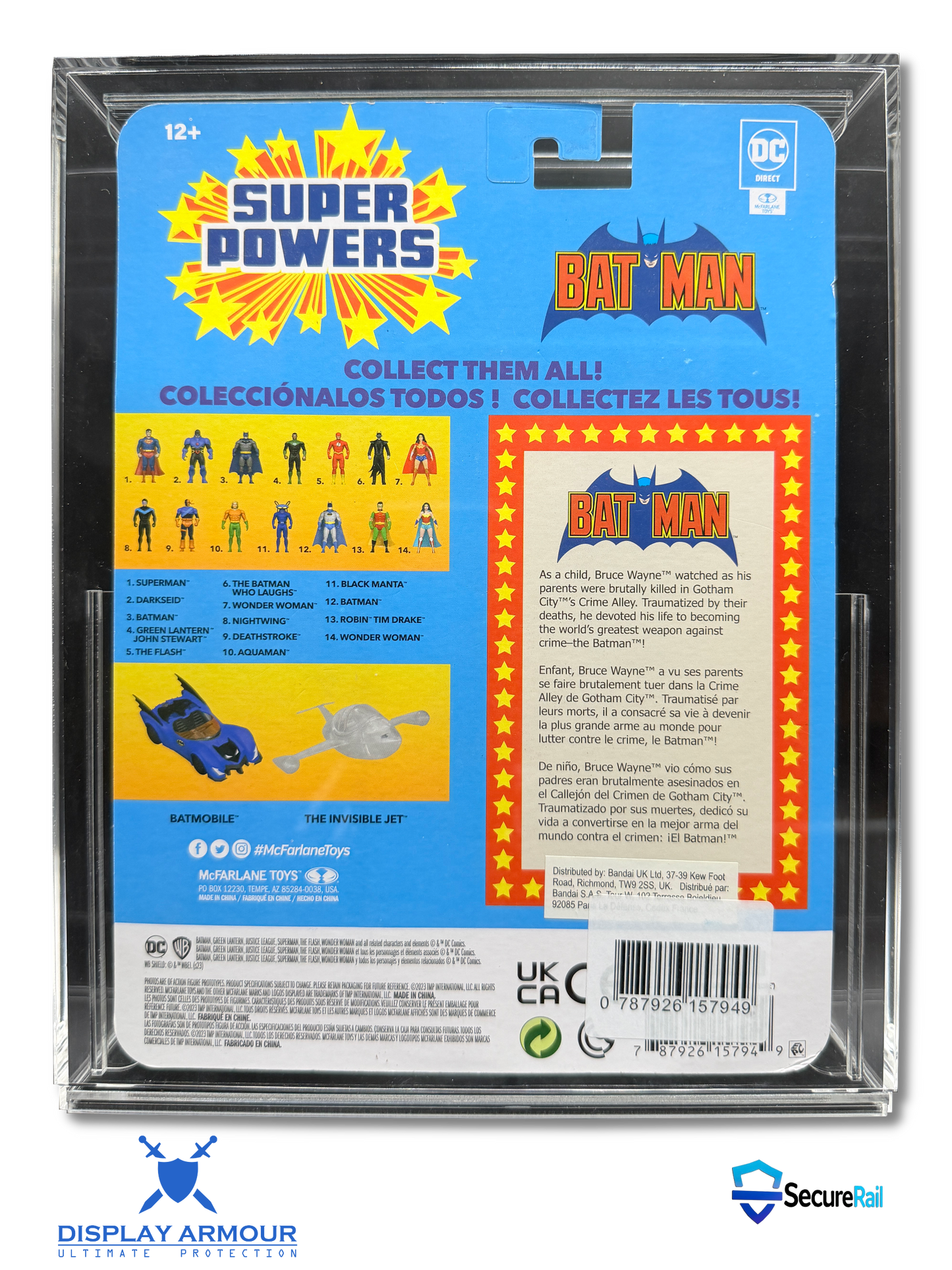 Super Powers McFarlane MOC Action Figure Display Case – UV Acrylic Protector