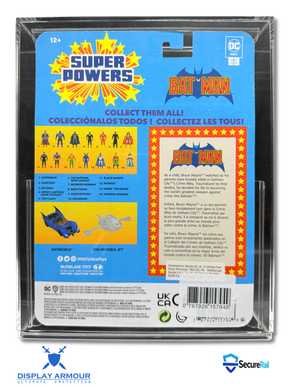Super Powers McFarlane MOC Action Figure Display Case – UV Acrylic Protector