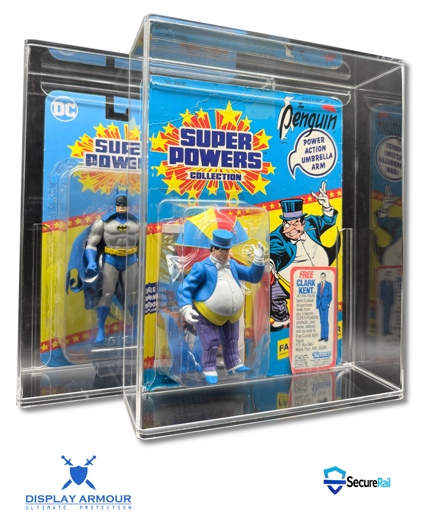 Super Powers Kenner MOC Action Figure Display Case – UV Acrylic Protector