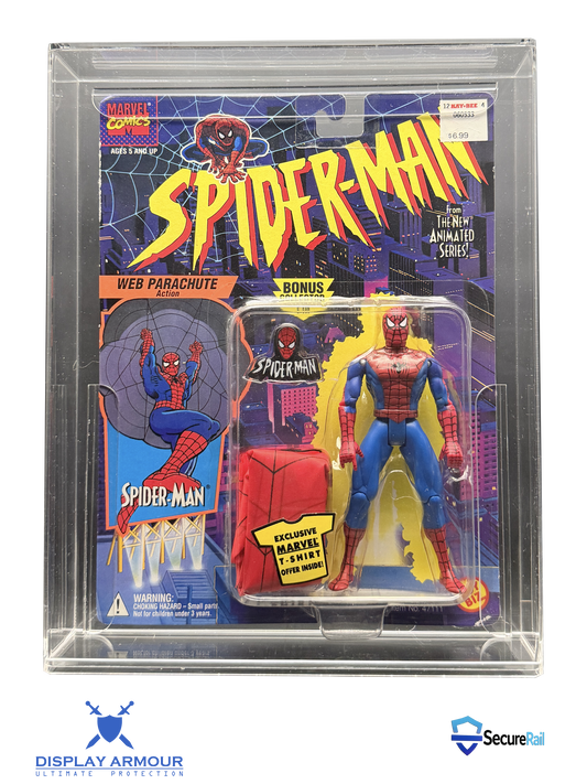 Spider-Man The Animated Series ToyBiz MOC Action Figure Display Case – UV Acrylic Protector