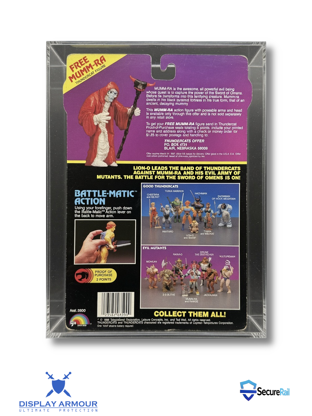 Thundercats LJN action figure acrylic display case card back artwork