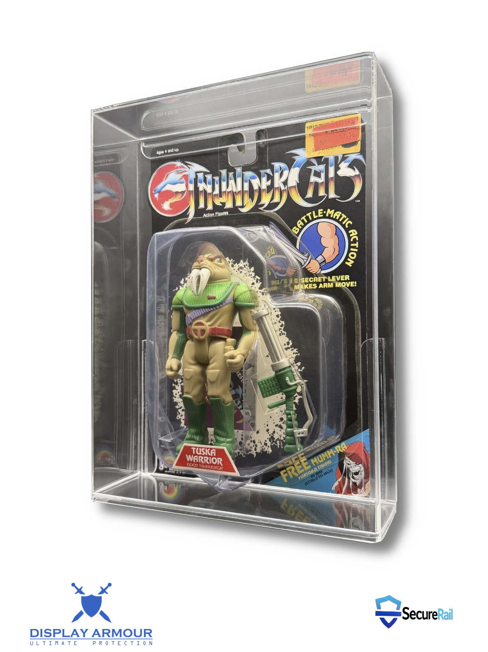 Vintage LJN Thundercats standard card figure protected in Display Armour acrylic case