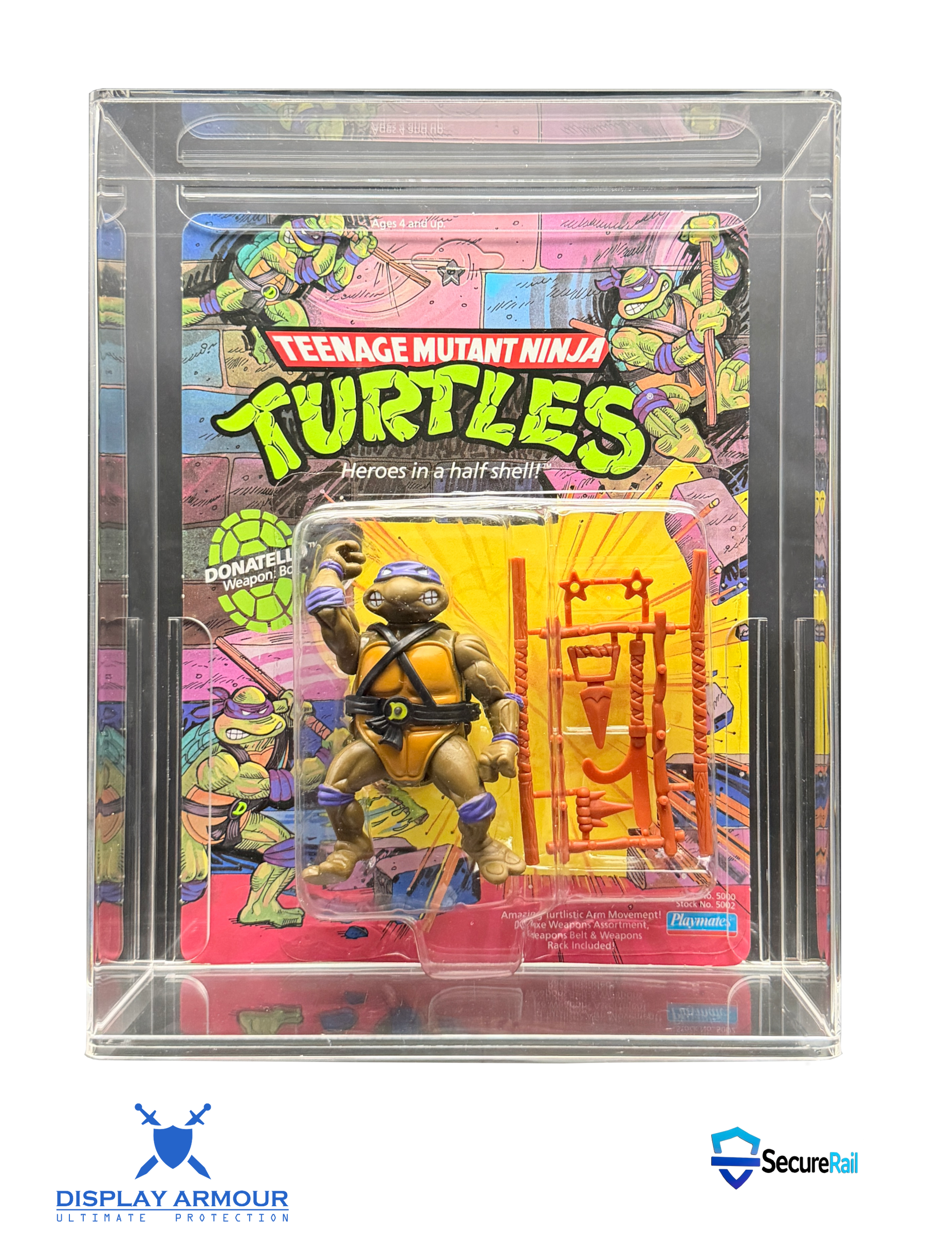 TMNT 2022 Re-Issues acrylic display case for Playmates Teenage Mutant Ninja Turtles carded figures
