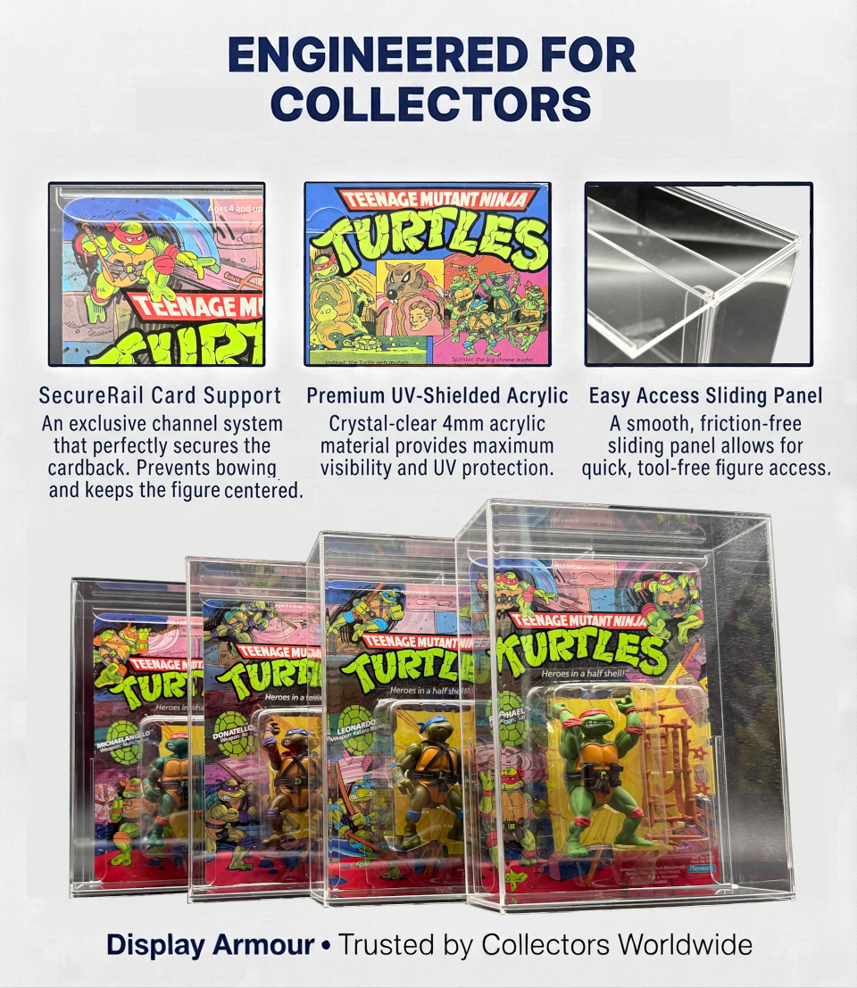 TMNT MOC Action Figure Display Case – Teenage Mutant Ninja Turtles Playmates UV Acrylic Protector