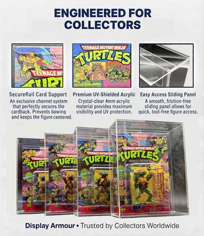 TMNT MOC Action Figure Display Case – Teenage Mutant Ninja Turtles Playmates UV Acrylic Protector