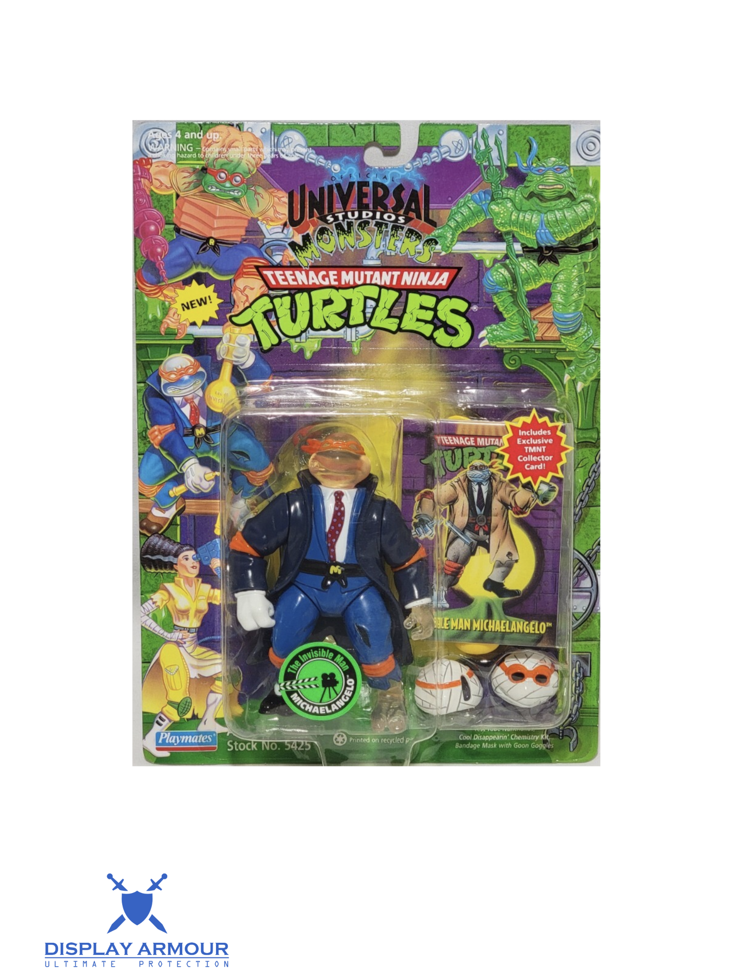 Invisible Man Michelangelo 1994 vintage TMNT Playmates figure