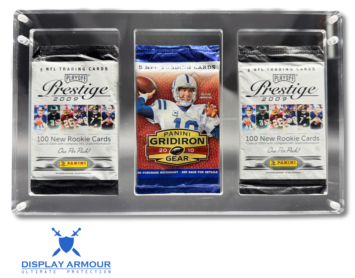 Trading Card Booster Pack Acrylic Display Case – 3 Pack